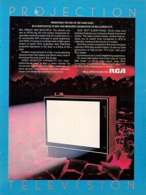 1983 RCA Television Vintage Print Ad Projection We'll Open Your Eyes Video TV